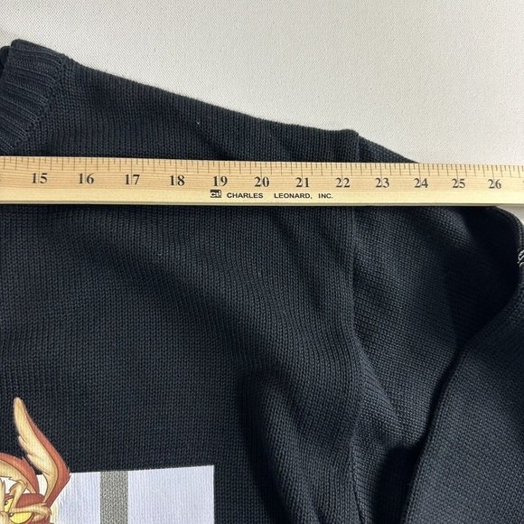 Studio By Southpole 90s XL Black Sweater Looney Tunes Bugs Wile E Coyote Hip Hop - Picture 8 of 10